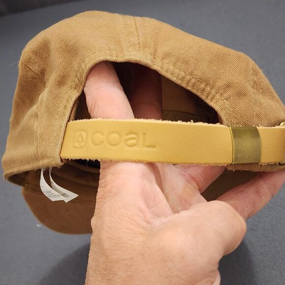 Coal Hat Cap Strap Back Mens One Size Brown 5 Panel Camp Herringbone Edison - Picture 5 of 11